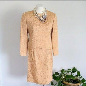 Vintage William Pearson Gold Jacket Dress Size 4